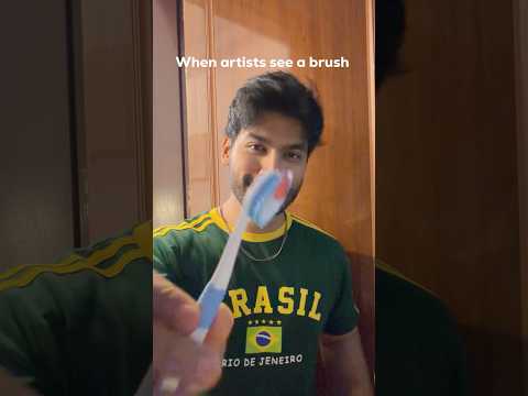 When Artists See A Brush ✨ #artshorts #artvideo
