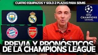 MANCHESTER CITY vs REAL MADRID Y BAYERN MUNICH vs ARSENAL | PORCENTAJES Y PREVIA CHAMPIONS LEAGUE