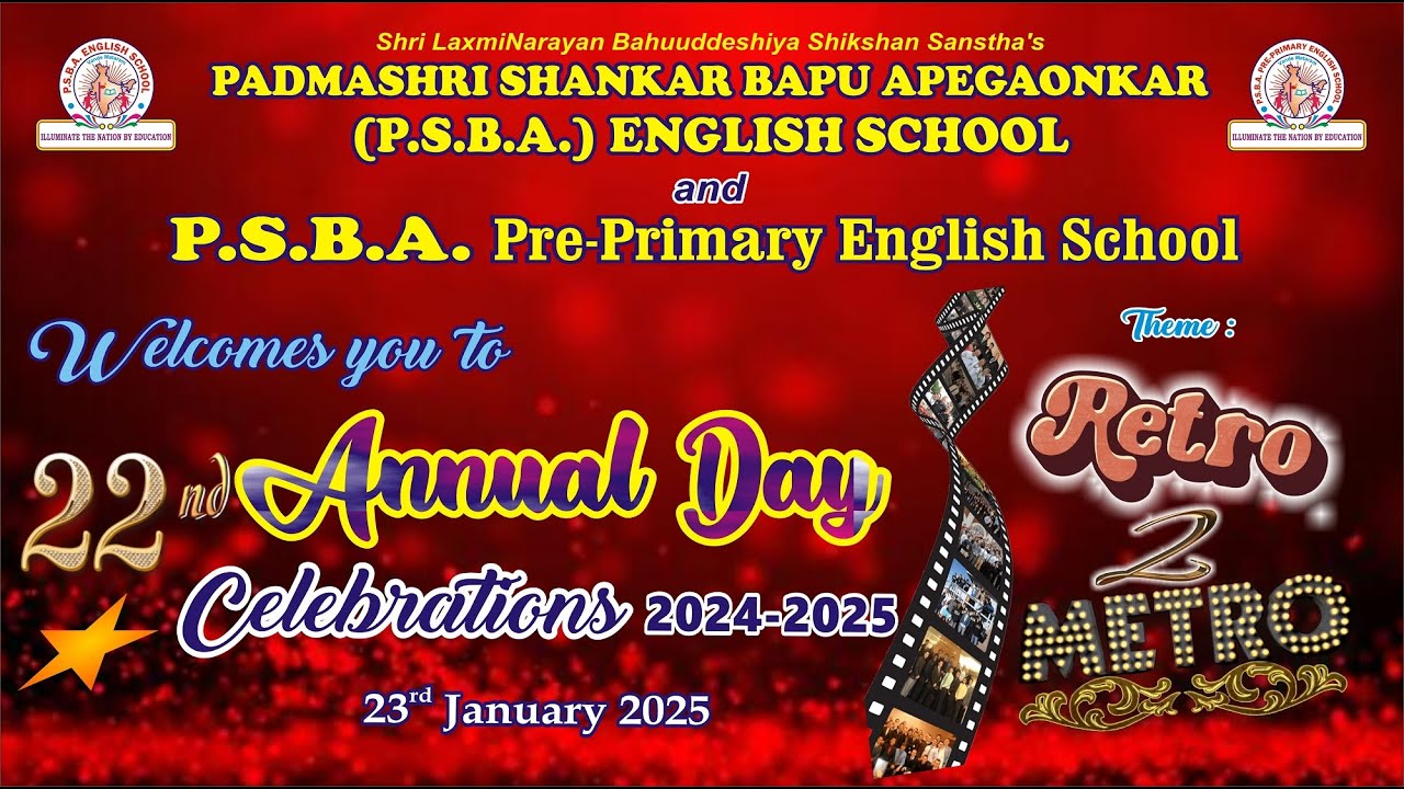 PSBA ENGLISH SCHOOL ANNUAL DAY 2024 25 RETRO TO METRO 06 - YouTube