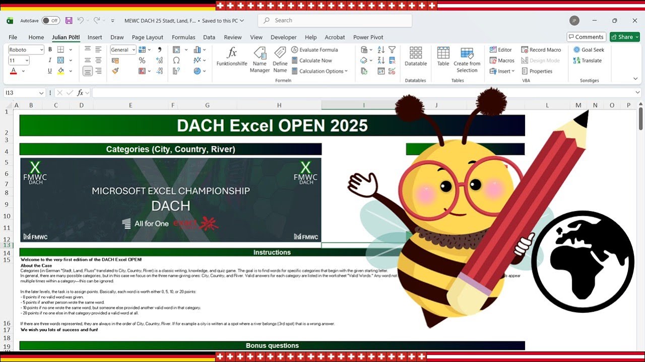 Stadt Land Fluss - MEWC DACH 2025 Excel ESports DACH Open (Microsoft Excel World Champion LC)