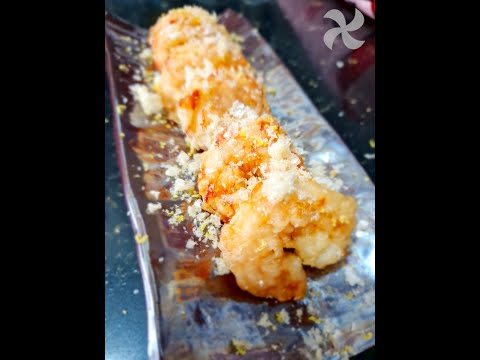 🦐 🥥 Gambones en tempura de coco con crujiente de cortezas y mayonesa de lima y chile ¡espectacular!