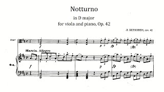 Beethoven: Notturno for Viola and Piano in D major, Op. 42 (with Score)