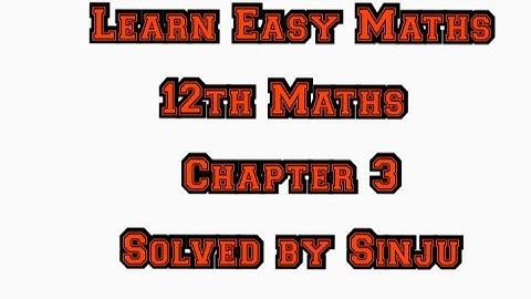 12th Maths Chapter 3 Example 3.20 Samacheer State board Tamil English medium