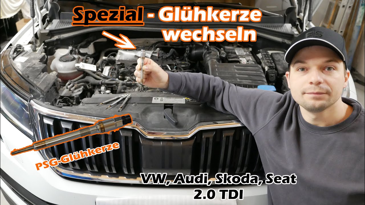 Spezial-Glühkerzenwechsel PSG-Glühkerze am VW Audi Seat Skoda 2.0 TDI EA288  erneuern Drucksensor 