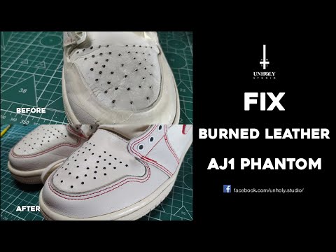 [ASMR]    การซ่อมแซมสีรองเท้า Jordan 1 (Aj1 Phantom เผา Toebox Restoration)