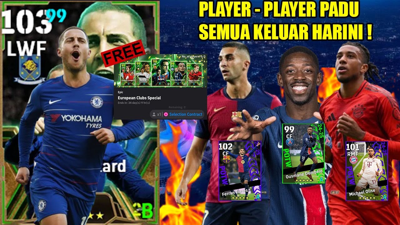 EDEN HAZARD BUAT COMEBACK ! KONAMI BAIK HATI KASI FREE EPIC ? PLAYER POTW BANYAK YANG BROKEN !