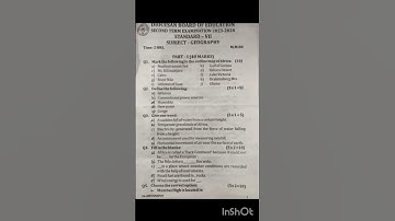 ICSE Class 7th # Geography#Second term sample paper