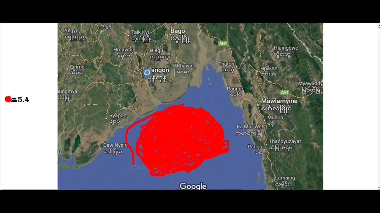 Breaking news. earthquake strikes to Indian Ocean to Myanmar about 5.4 in 21.08.2025 at 09:58 am