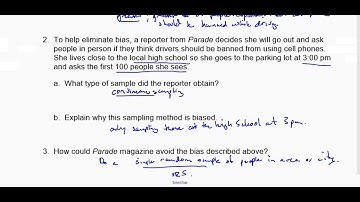 AP Stats 4.1a Sampling Bias CYU Video 3