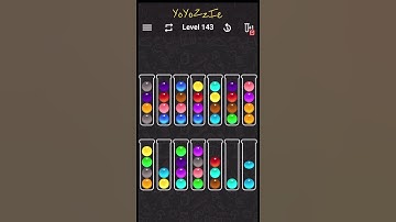 Ball Sort Color Water Puzzle Level 143 Walkthrough 🧪🟢🔴🟣, #shorts