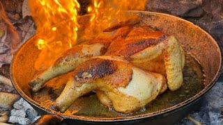 Epic Whole Fried Chicken 🍗🔥 | ASMR Outdoor Cooking