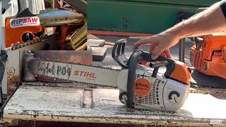 The Stihl 201t top handle chainsaw. ported by @TeamRipsawUSA