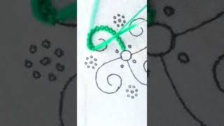 Raised chain stitch embroidery tutorial!#shorts #embroidery #diy #satisfying #cute #viral #trending