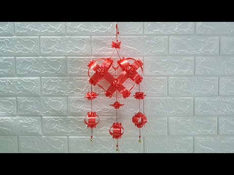 Cách làm chuông gió trái tim bằng ruy băng siêu đẹp-diy ribbon | Foci