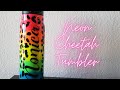 Neon Cheetah Glitter Tumbler I Period Six Designs