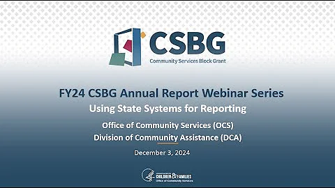 FY24 CSBG Annual Report Using State Systems for Reporting