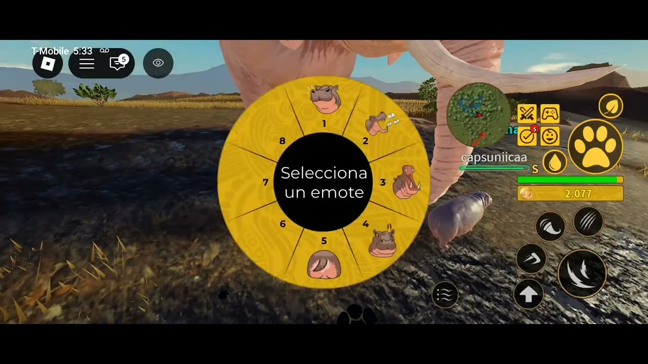 Growing a Hippo to 40% savannah life roblox 