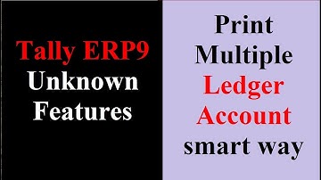 Multi Account Ledger  Book Printing in Tally ERP9 | Multi Account Ledger  Printing in Tally ERP9