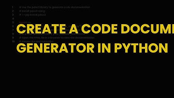 Create a code documentation generator in python