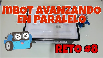 Reto 8 con mBot avanzando en paralelo a una pared y girando esquinas