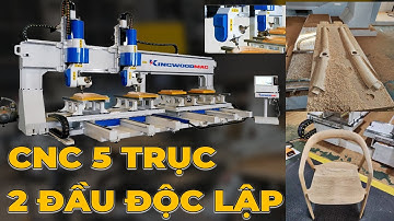 Máy cnc 5 trục 2 đầu độc lập 2 bàn làm 2 tựa ghế 3D cùng lúc TWIN 52