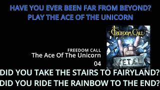 THE ACE OF THE UNICORN with Lyrics FREEDOM CALL METAL 2019