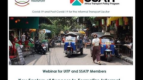 SSATP & UITP Webinar 2: Key factors of success to formalize informal transport