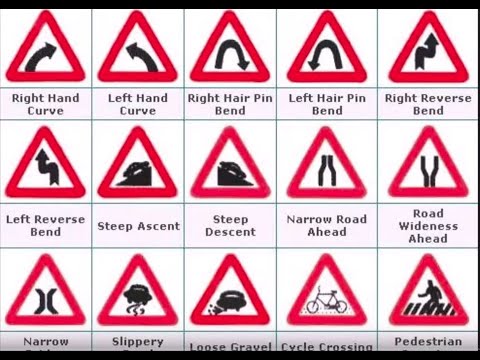 Road Signs And Meanings Chart In India