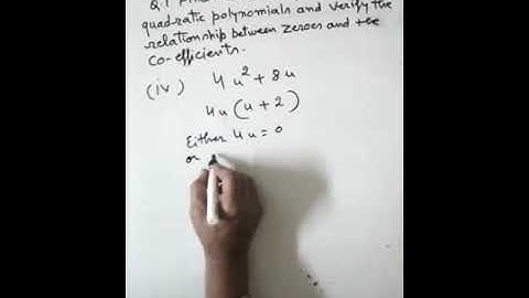 Find the zeroes of the quadratic polynomials (4u^2 + 8u)