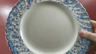 Fenton Pottery Co Antique Blue and White China 10.25-inch Dinner Plate