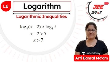 JEE Maths: Logarithm L6 | Logarithmic Inequalities | JEE 24x7 | Arti Bansal Ma