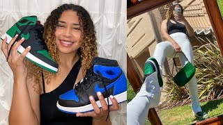The Right Way To Style Air Jordan 1's *In Depth* | Pine Green 2.0 & Royal  Blue TRENDY+ CHILL OUTFITS - YouTube