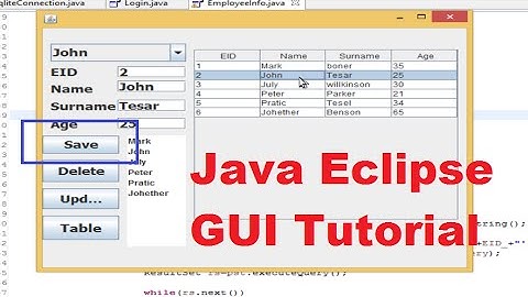 Java Eclipse GUI Tutorial 10 # How to Insert / Save Data from Java Into Sqlite Database