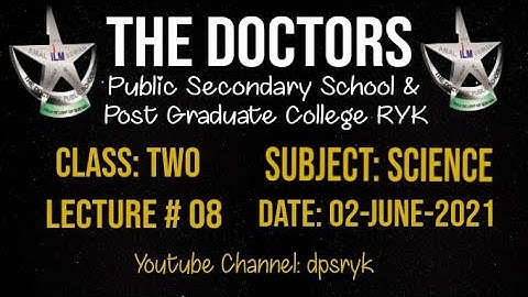 Class Two Science Lecture # 8 [02-June-2021] dpsryk