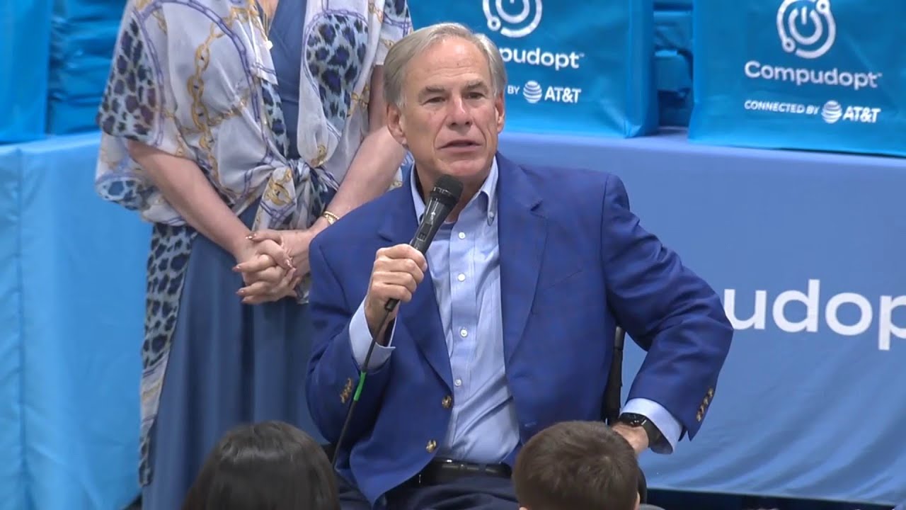 Gov. Greg Abbott, AT&T officials distribute over 200 laptops during Kerr County giveaway