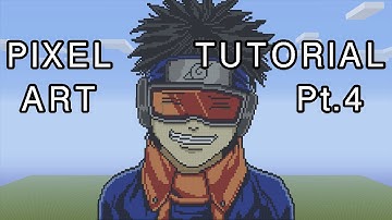 Minecraft Pixel Art Tutorial - Small Obito Uchiha Part 4