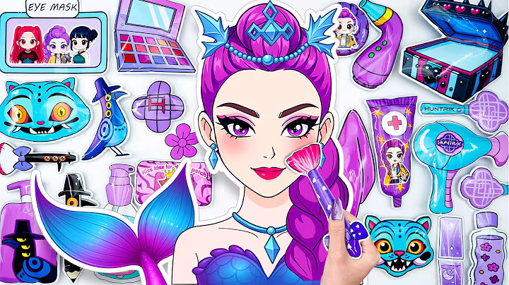💖Paper DIY💖 KPOP DEMON HUNTERS Rumi Mermaid Skincare + Makeup + Nail pt2🧜‍♀️💄 Blind Bag Unboxing