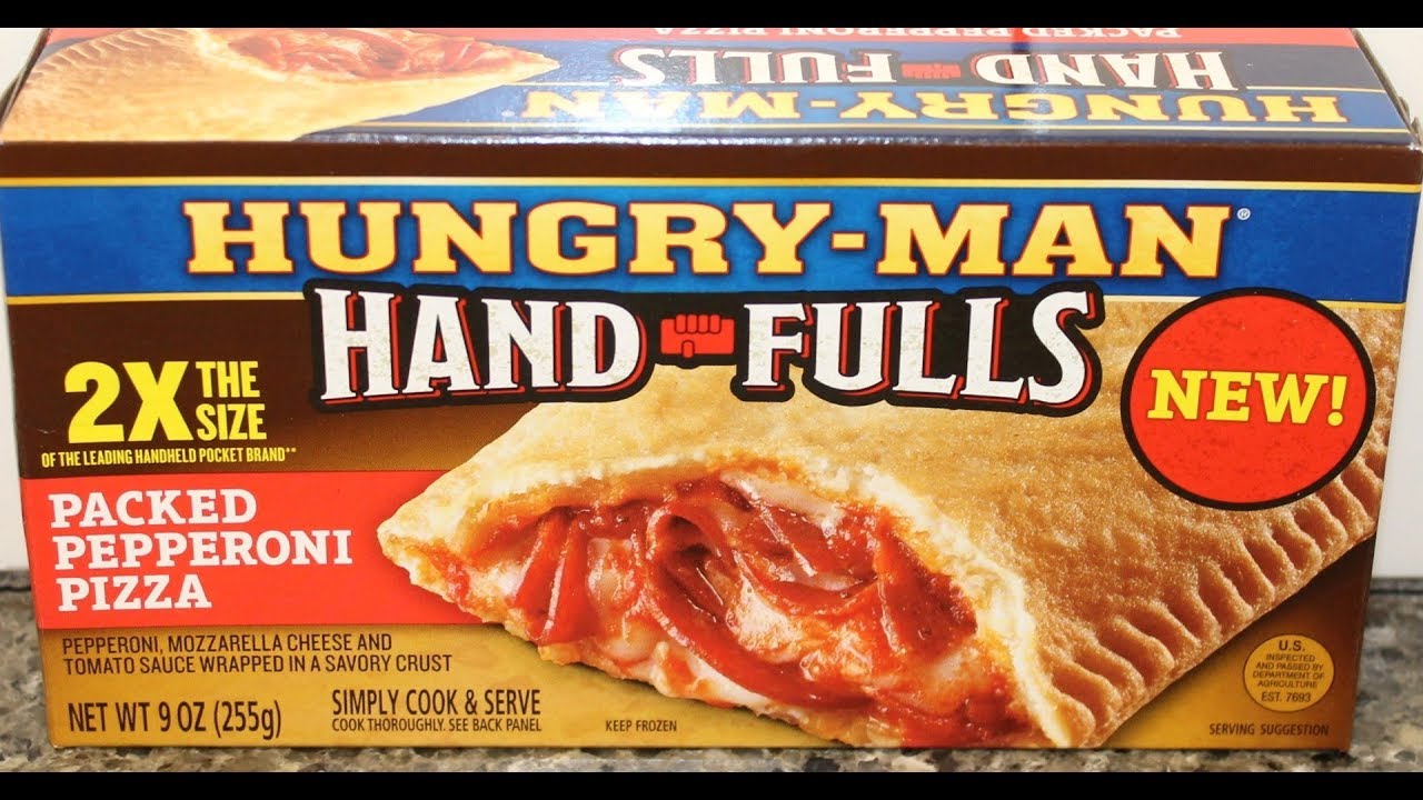 Hungry Man Hand Fulls Packed Pepperoni Pizza Handheld Pocket Review Youtube