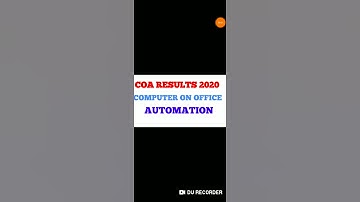 COA RESULTS 2020 | COMPUTER ON OFFICE AUTOMATION