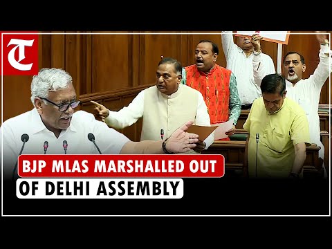 BJP MLAs demanding discussion on ‘irregularities’ in Delhi Jal Board marshalled out of Assembly