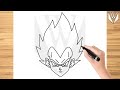 How to draw VEGETA Dragon Ball Step by step Tutorial | Free Download Coloring Page