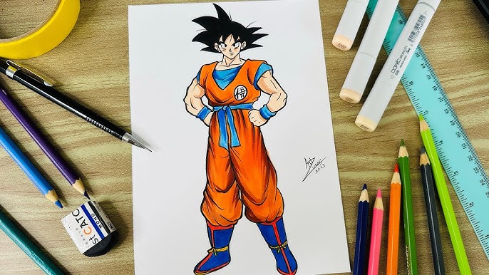 COMO DESENHAR A ROUPA DO GOKU E Colorir PASSO A PASSO 😲🔥 