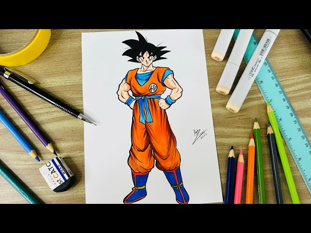 X 上的 Leo Desenhista：「Bora desenhar o #goku, e colorir de um jeito SIMPLES?  Pra ver o tutorial, clique no link:    / X