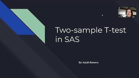 SAS Two-Sample T-Test
