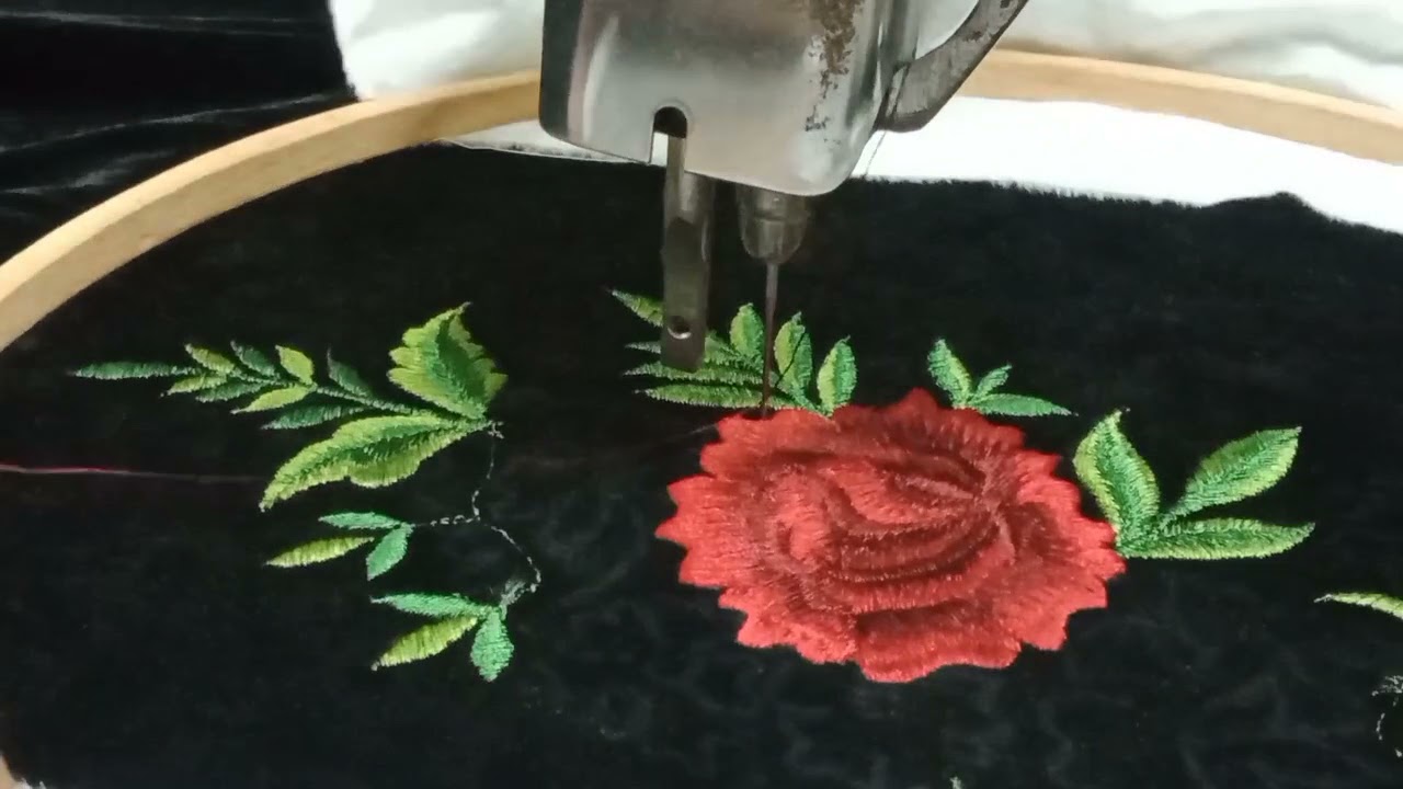 Embroidery work...on velvet fabric - YouTube