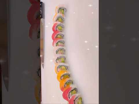 Introducing our Rainbow Roll #sushiroll #food #shorts #sushistyle #japanesefood #revolvingsushi