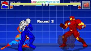 Pepsiman And Spider-Man VS Bulbasaur And Iron Man In A MUGEN Match / Battle / Fight