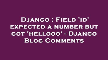 Django : Field 
