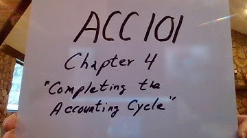 ACC 101 Chapter 4 "Completing The Accounting Cycle"