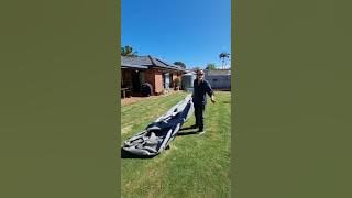 Part 1 Caravan Cover folding for easy fitting.